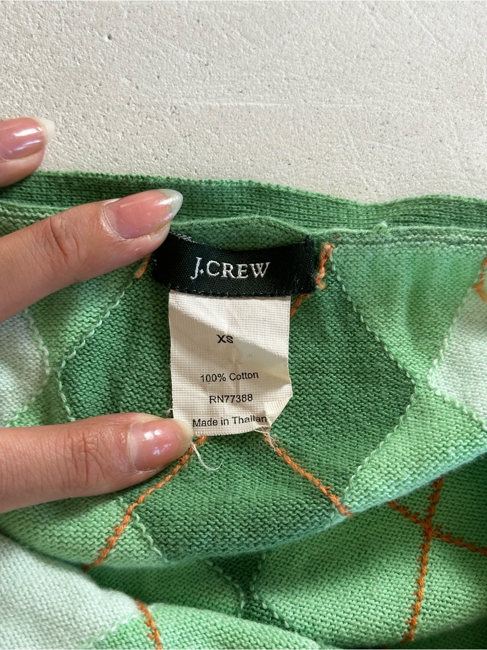 J. Crew Green Argyle Halter Knit Top - Picture 3 of 5